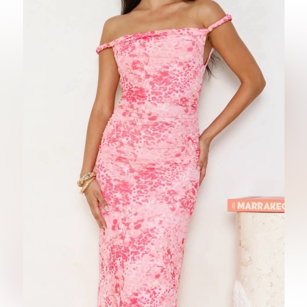 Elegant Pink Floral Women's Dress